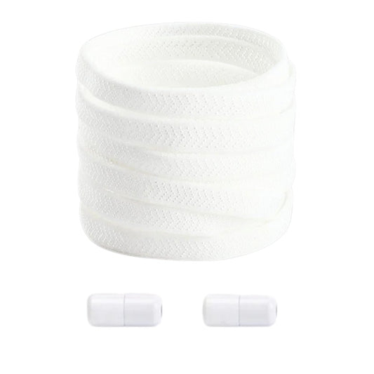 Witte textuur elastische veters zonder strikken met draaicapsule
