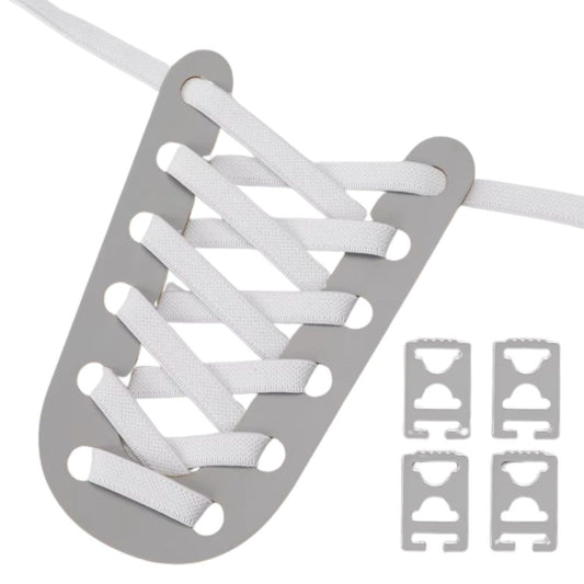 Elastische veters (9 mm) met onzichtbare clip en anti-slip structuur in de kleur wit, voor een frisse en veelzijdige look.