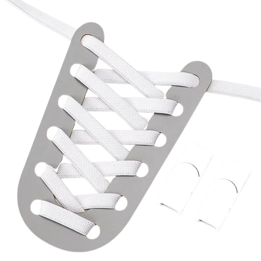 Witte brede elastische veters zonder strikken met magneetsluiting voor comfortabele schoenen