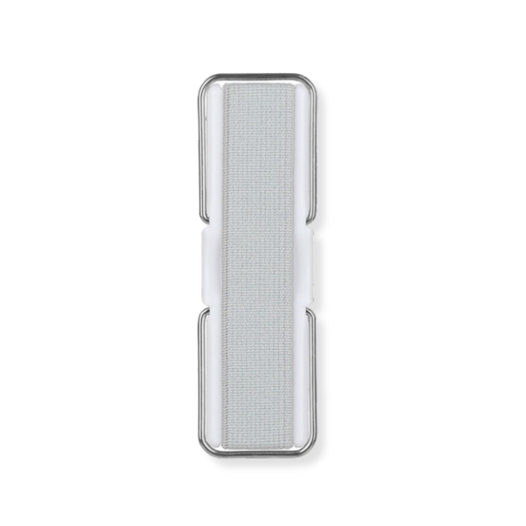 Pinkless Elastische Telefoongrip in stralend wit, toont premium afwerking en stijl.